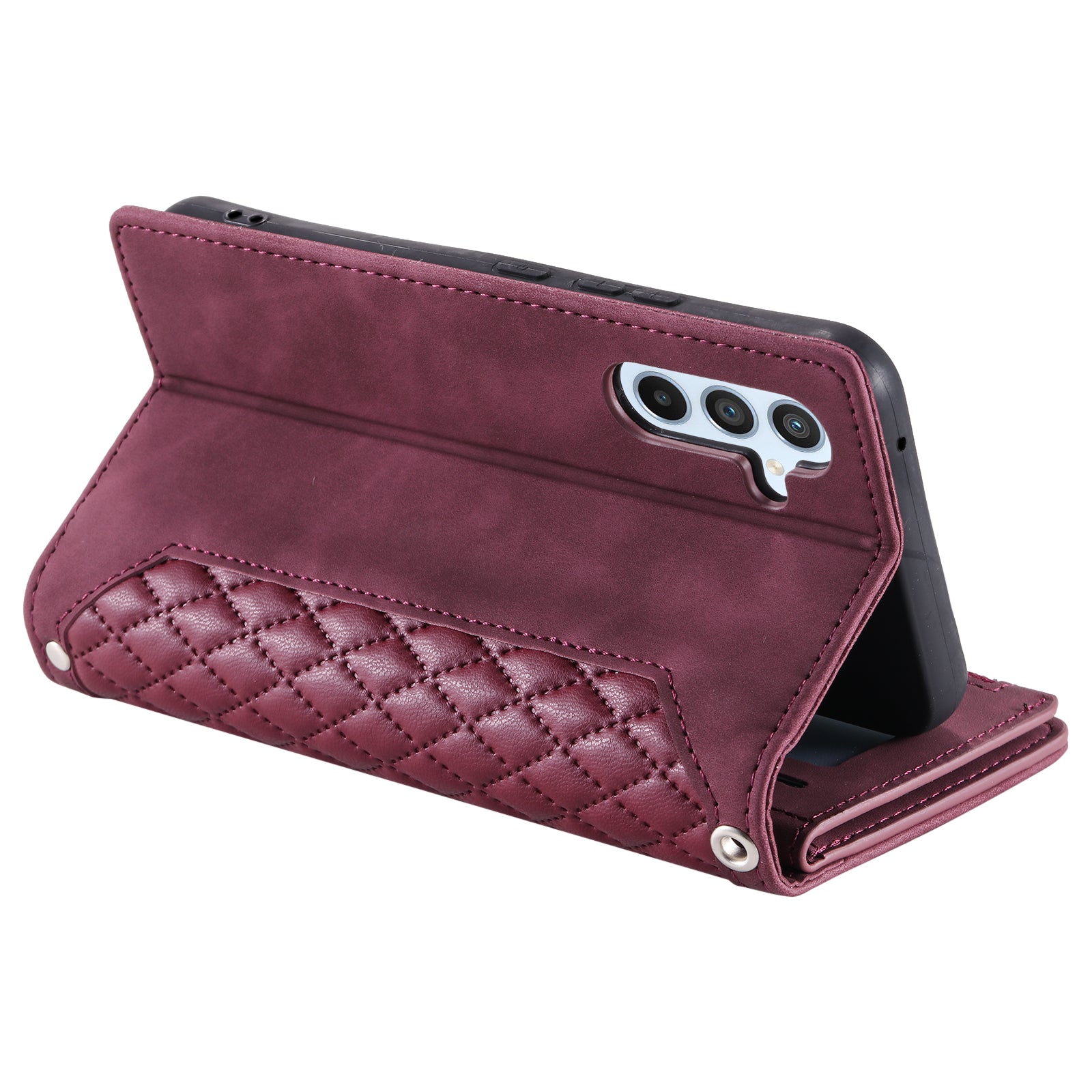 For Samsung Galaxy S23 FE PU Leather Phone Case Shell Rhombus Texture Zipper Pocket Wallet Stand Cover For Samsung Galaxy S23 FE PU Leather Phone Case Shell Rhombus Texture Zipper Pocket Wallet Stand Cover